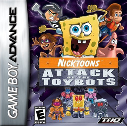 Nicktoons Attack of the Toybots box art for GameBoy Advance